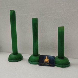 Ensemble de supports à bougies en résine époxy, fabrication directe, cylindriques, vert mat, décoration d'intérieur, vaisselle, décoration de mariage, cadeaux - Product Image 4