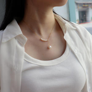 Collier de perles d'eau douce 7-9 mm, chaîne de clavicule, chaîne en Y, chaîne à perles simples, chaîne à perles multiples, cercle lisse, miroir, produit unique - Product Image 3