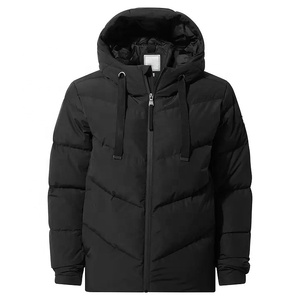 Blouson matelassé court noir à capuche en maille respirante pour femme avec fermeture éclair – Personnalisable - Product Image 3