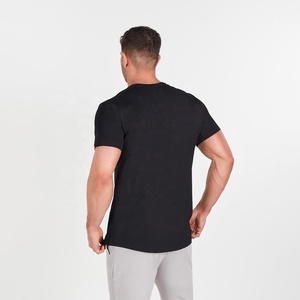 T-shirt à manches courtes coupe classique avec ourlet incurvé pour homme – Vente en gros personnalisée en usine – T-shirt homme 100 % coton avec ourlet incurvé pour le streetwear - Product Image 3