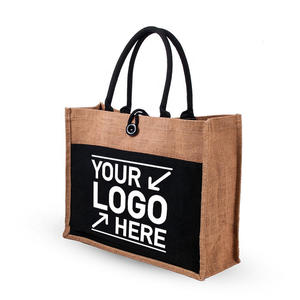 Eco Friendly Jute Logo Tote <b>Bag</b> with Printed Design for Corporate Branding and Retail Use - Product Image 6