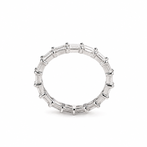 Anillo de Eternidad Clásico con Diamantes Cultivados en Laboratorio, Corte Baguette, Oro 10K 14K 18K, Plata 925 935, Chapado en Rodio, Joyería de Boda - Product Image 4