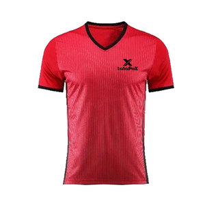 Camiseta de Fútbol para Hombre, Elegante, con Contraste de Color, Manga Corta, de Alta Calidad, Transpirable, Cuello en V, para Entrenamiento Atlético - Product Image 1