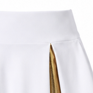 <b>Gold</b> Panel Cheerleading <b>Skirt</b> Pleated Athletic Performance Uniform Bottom Sports Team Training Competition Apparel for Cheer S - Product Image 2