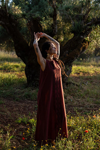 Vestido Maxi de Algodón con Estampado Tribal Hecho a Mano para Mujer, Sin Mangas, Estilo Boho, Cómodo Vestido de Verano - Product Image 2