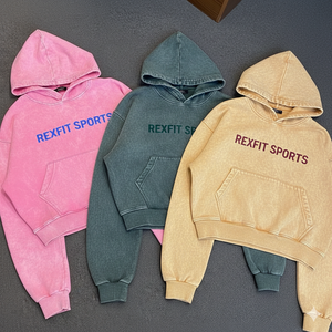 Services OEM, fabrication directe en usine, sweats à capuche sur mesure, impression sérigraphique, vente en gros, sweats à capuche surdimensionnés en molleton épais avec fermeture éclair - Product Image 2