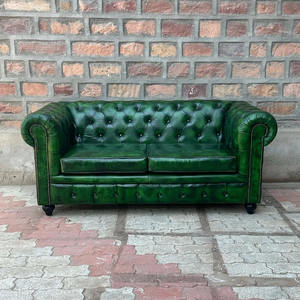Contemporary Brown Chesterfield Leather <b>Sofa</b> Luxury Two Seat Button Tufted Upholstery Rolled Arms Classic <b>Wood</b> <b>Frame</b> - Product Image 3