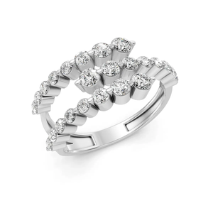 Lab Grown Diamond Triple Row <b>Wrap</b> Ring 14K Yellow Gold Graduated Multi Band Statement Ring for Women <b>Wedding</b> Engagement Bold - Product Image 4