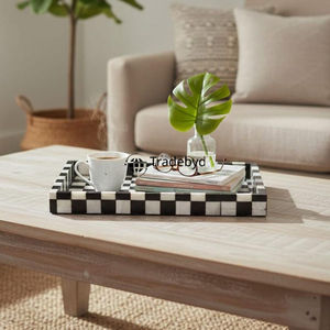 Table basse décorative moderne haut de gamme avec plateau amovible en os incrusté, par Tradebyd - Product Image 2