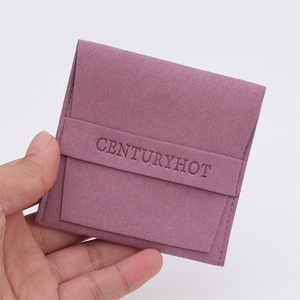 PUPPYSEW Light Purple 8*8cm Microfiber Jewelry Pouch With Logo Jewelry Packaging <strong>Envelope</strong> Pouch Packaging Bag - Product Image 5