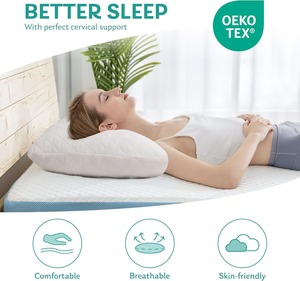 Wholesale High Quality <b>Bed</b> <b>Pillows</b> Flame Retardant Hypoallergenic Solid Neck <b>Bed</b> <b>Pillows</b> 100% Cotton - Product Image 4