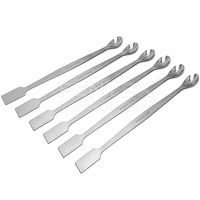 High Quality Stainless Steel Double Headed Chemical Lab Spoon Flat Spatula Micro Powder Sampling Scoop for Chemical Analysis
