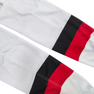 White Knee High <b>Leg</b> <b>Warmers</b> with Black and Red Stripes for Cycling Adults Breathable Spandex Polyester Summer Wear - Product Image 3