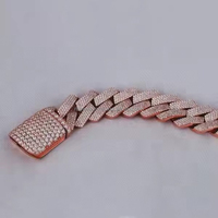 Collier chaîne torsadée personnalisé pour homme en or jaune 14 carats, style hip-hop grand rappeur, serti de diamants Moissanite, pour cadeau certifié