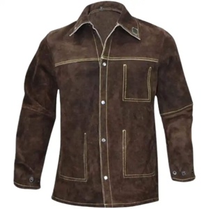 Veste de soudeur en cuir de vachette réfléchissant de haute qualité, résistante, pour travaux lourds, vêtements de sécurité industrielle pour la chaleur - Product Image 1