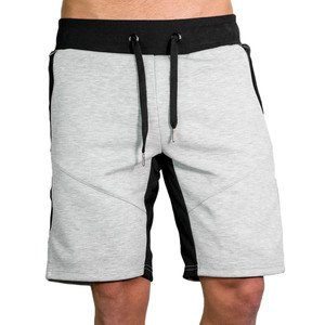 Shorts de sport bicolores pour hommes en mélange de coton et polaire – Shorts respirants avec cordon de serrage pour l'entraînement et les loisirs, légers - Product Image 5