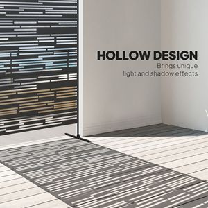 Schermo Divisorio Decorativo in Metallo Nero da Interno/Esterno, 198 cm (H) x 122 cm (L), per Balcone e Separazione Ambienti - Product Image 4