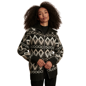 Chaqueta de Punto Fairisle para Mujer, con Cierre Frontal, Estampada, de Manga Larga, Cálida, Estilo Cárdigan, para Clima Frío - Product Image 3