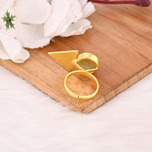 Unique Brass Gold Plated Peridot Hydro <b>Ring</b> <b>Adjustable</b> Handmade Stylish Gemstone Fashion Jewelry for Women - Product Image 5