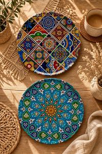 Arte de impresión tradicional moderno para posavasos de taza de té hechos a mano, para decoración del hogar y restaurantes, a precio de Target por UO INDIA - Product Image 3