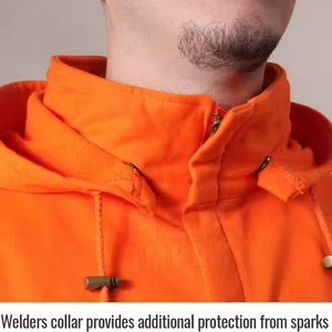 Wholesale Price Light Weight Safety Jackets Full Sleeve Front Zipper Hooded Canvas <b>Working</b> Wear Cheap Customized Safety Jackets - Product Image 6