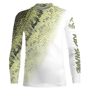 Maillots de pêche à manches longues pour hommes, vente en gros, chemises de pêche vierges à séchage rapide, vêtements de pêche OEM - Product Image 1