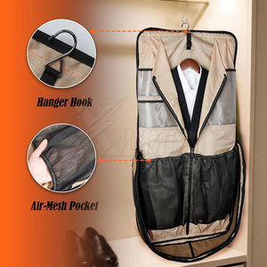 Sac de voyage pliable en tissu doux et durable, grande capacité, style moderne, avec fermetures éclair pour costumes et vêtements, idéal pour les voyages en extérieur - Product Image 4