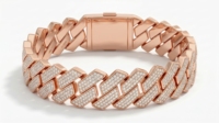 Pulsera Clásica Unisex de Diamante Natural con Corte Brillante Redondo, Chapada en Oro de 18K, para Bodas y Aniversarios