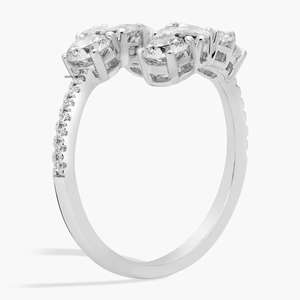 Anillo Abierto con Diamantes Cultivados en Laboratorio de Diferentes Formas, en Oro de 10K, 14K y 18K, Plata 925 y 935, Venta al Por Mayor - Product Image 4