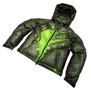 Custom Logo Thermo-Sensitive Puffer <b>Jacket</b> custom Bubble Coat, Heat-Activated Neon Hand Graphic Streetwear OEM. - Product Image 2