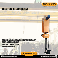 Nouvelle palan électrique à chaîne de 5 tonnes avec chariot |   Grue de levage robuste pour hôtels, construction en acier allié, télécommande