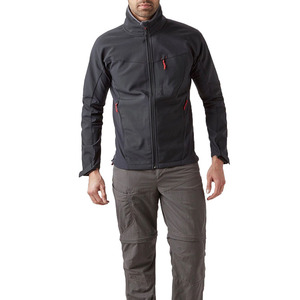 Veste en polaire noire pour homme, col montant, fermeture éclair, coupe-vent, vêtements décontractés pour l'extérieur, coupe régulière, matière polyester - Product Image 3