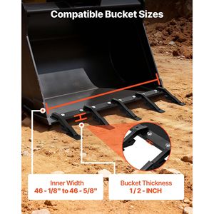 Barra dentata a 5 denti per benna per impieghi gravosi per caricatore a trazione e minipala con capacità di carico di 4560 libbre e 46 bulloni - Product Image 3