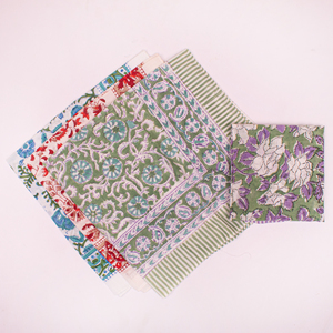 Block Printed Cotton Floral Vintage Style Classic Soft Bandanas Adults Handkerchief Summer <b>Accessories</b> - Product Image 3