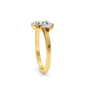 Bague Solitaire en Or Jaune 14K avec Diamant Synthétique Taille Géométrique 0,72 carats, Élément de Bijou Tendance à Porter à la Main - Product Image 1