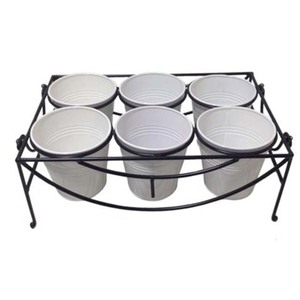 High strength multi tiered metal flower <b>pot</b> <b>stand</b> for vertical gardening and home decoration with traditional look - Product Image 5