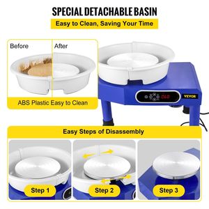 9.8 "หน้าจอสัมผัส LCD 350W เครื่องมือแกะสลักดินเหนียวแบบ DIY เครื่องปั้นเครื่องปั้นดินเผา ABS แบบถอดออกได้เครื่องขึ้นรูปล้อสำหรับ - Product Image 4