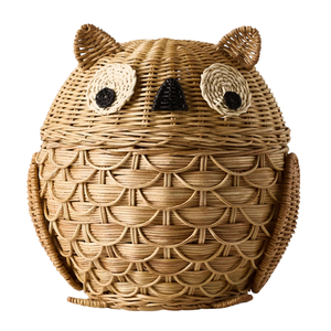 Cesta de Almacenamiento de Mimbre con Forma de Búho para Niños, Cesto para Ropa Sucia, Contenedor de Mimbre, Muebles para Habitación Infantil, Venta al por Mayor - Product Image 3