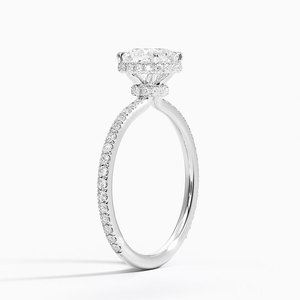Bague BOJ 059 en argent 925 avec halo de diamants taille coussin, moissanite 2 carats couleur D VVS1 certifiée GRA, bague de mariage à prix réduit - Product Image 2