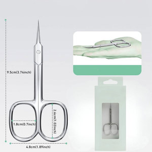 Ciseaux à cuticules professionnels en acier inoxydable incurvés avec des lames de précision affûtées pour la manucure et les soins des ongles - Product Image 1