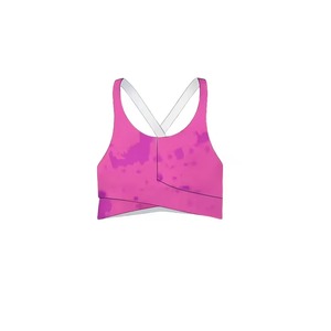 Sujetador deportivo sin costuras para mujer, transpirable, de alto soporte, de secado rápido, elástico en cuatro direcciones, con logo frontal, top de gimnasio, venta al por mayor personalizada - Product Image 2