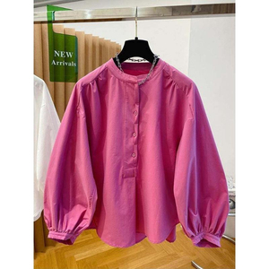 Blusa de Manga Larga de Algodón para Mujer, con Botones, Estilo Casual para Oficina, Camisa de Trabajo, Logotipo Personalizado, Fabricante OEM ODM - Product Image 4