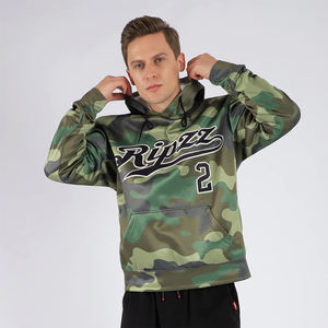 Sudadera con Capucha para Hombre, Diseño Camuflaje, Personalizada, de Felpa, Bordada, Hombros Caídos, Sin Cordones, Lisa, Gruesa - Product Image 2