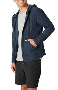 Sweat-shirt à capuche zippé 100% coton unisexe avec broderie de logo imprimé personnalisé pour l'hiver - Product Image 2