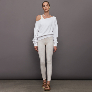 Sweat-shirt à manches longues pour femme de haute qualité, personnalisé, à épaules dénudées, imprimé avec des strass, saison automne/hiver, 100% coton, écologique - Product Image 5