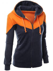 Sudadera con capucha extragrande personalizada para mujer, con cremallera, de algodón polar, para invierno, teñida, gris, con bolsillo canguro, estilo casual urbano, OEM, al por mayor - Product Image 3