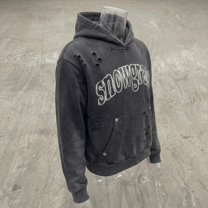 Sudadera con Capucha Extra Grande para Hombre Snowgrace, Felpa Francesa con Estampado Crack, Ropa Urbana de Invierno - Product Image 2