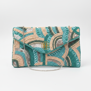 Pochette élégante en perles avec chaîne et fermeture à rabat, style soirée - Product Image 5