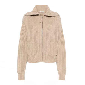 Pull col V personnalisé pour femme, nouvelle collection hiver, qualité professionnelle, en stock, tricot ample, style business décontracté, 220g, manches longues - Product Image 2