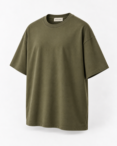 เสื้อยืดโอเวอร์ไซส์ผู้ชาย สีแดงเลือดหมู คอกลม แขนสั้น ทรงสปอร์ต ผ้าถัก ระบายอากาศได้ดี - Product Image 3